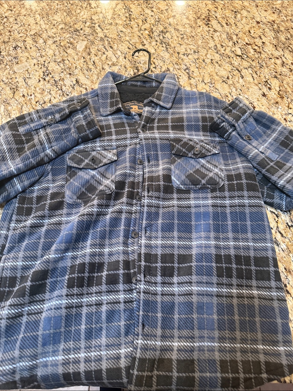 Men's Blue Plaid Lightweight Shirt Jacket - Unbranded